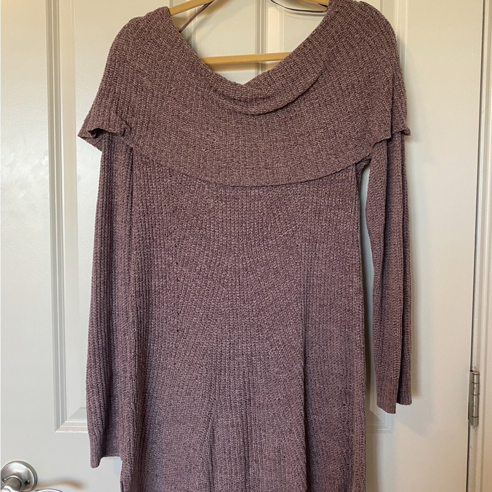 LOFT Plum Cowl Neck Sweater